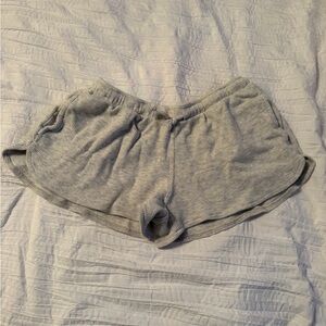 Brandy Melville Light Gray Waffle Knit Shorts